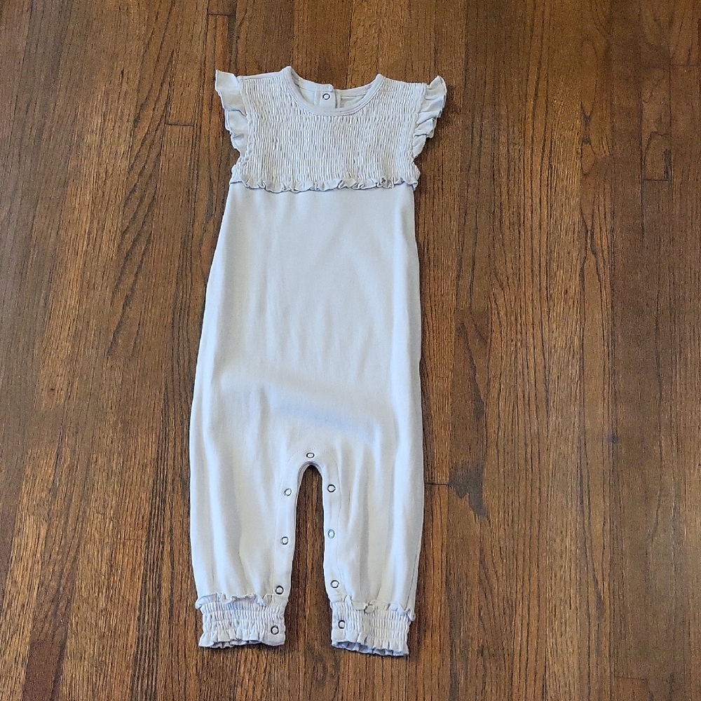 L'ovedbaby Cream Ruffle Sleeve Jumpsuit